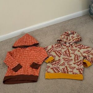 2 longsleeve hooded tees small shop handmade 2t thanksgiving theme